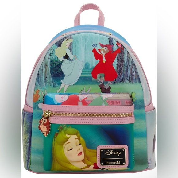 Disney Sleeping Beauty Scenes Loungefly Mini Backpack - Picture 1 of 8